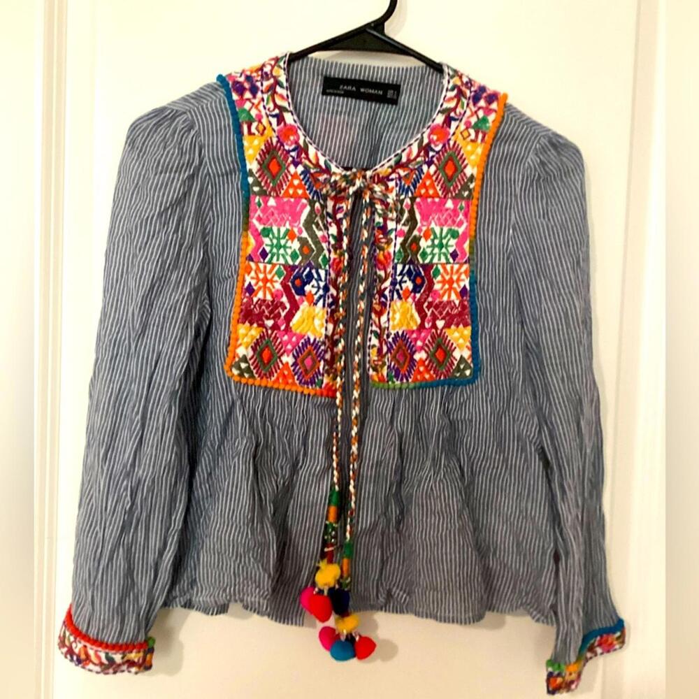 Zara boho cardigan with very gorgeous embroidered size small